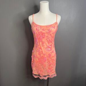 Lucy In The Sky Jorja Pink Sequin Body Con Dress